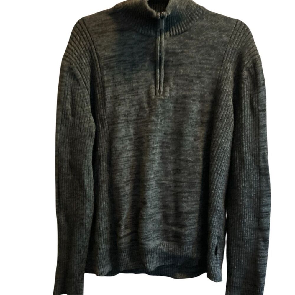 Calvin Klein Men's‎ Black 1/4 Zip Mock Neck Pullover Sweater Size L